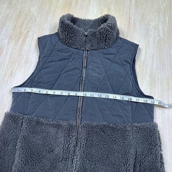 Dylan Gray Full Zip Quilted Sherpa Sleeveless Fleece Cozy Outerwear Vest Medium - Picture 11 of 15